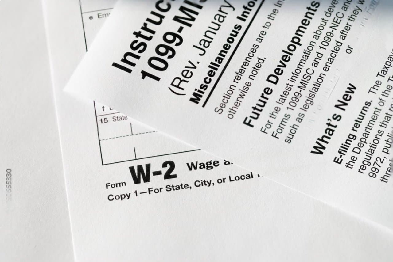 1099-MISC and W-2 tax forms