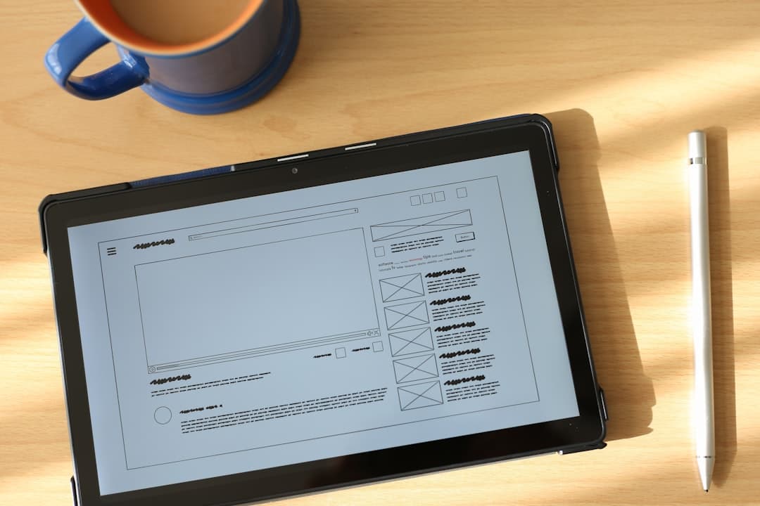 Professional businesswoman using tablet computer for digital document management in modern office